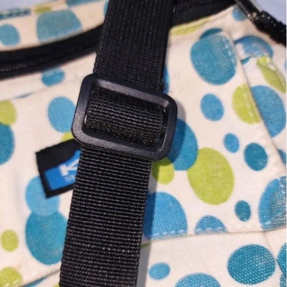 Kavu Blue & Green Polka‎ Dot Canvas Crossbody Bag 10